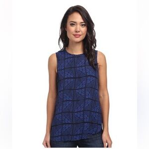 Lucky Brand size small Blue and Black Geometric Top